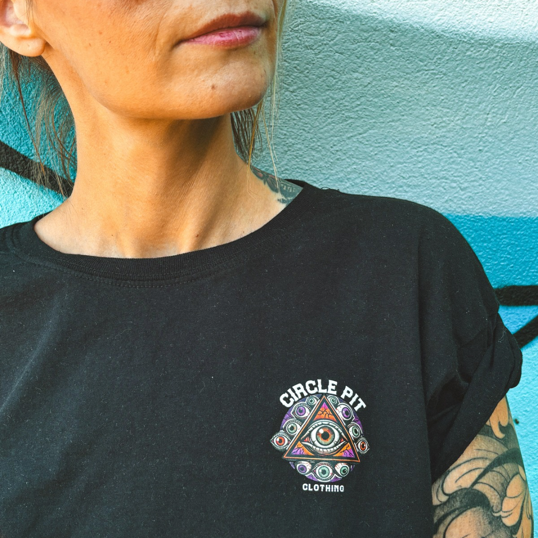 Crop-top noir "Eyes sight logo"