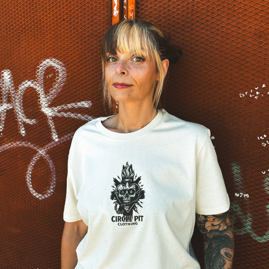 T-shirt noir unisexe  « Burning Skull logo »