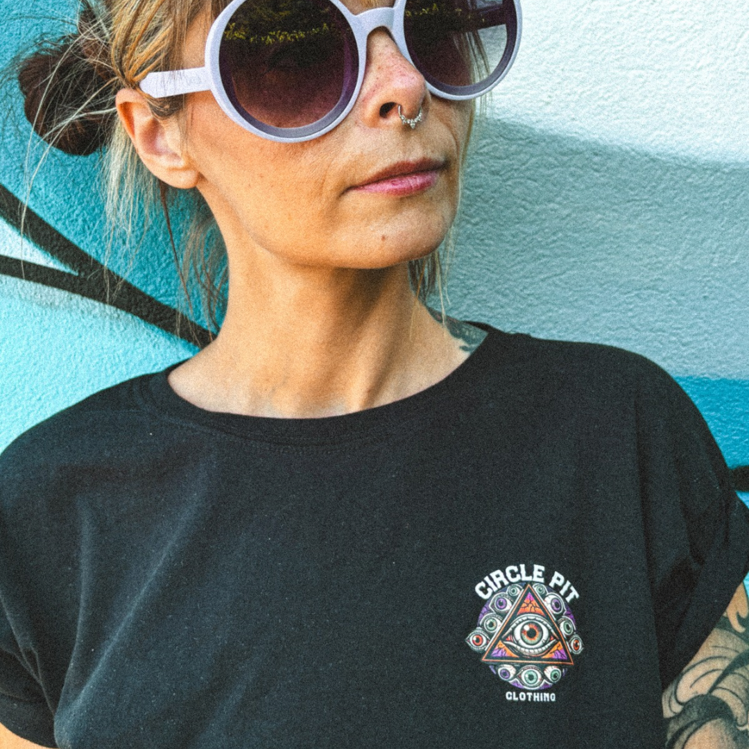 Crop-top noir "Eyes sight logo"