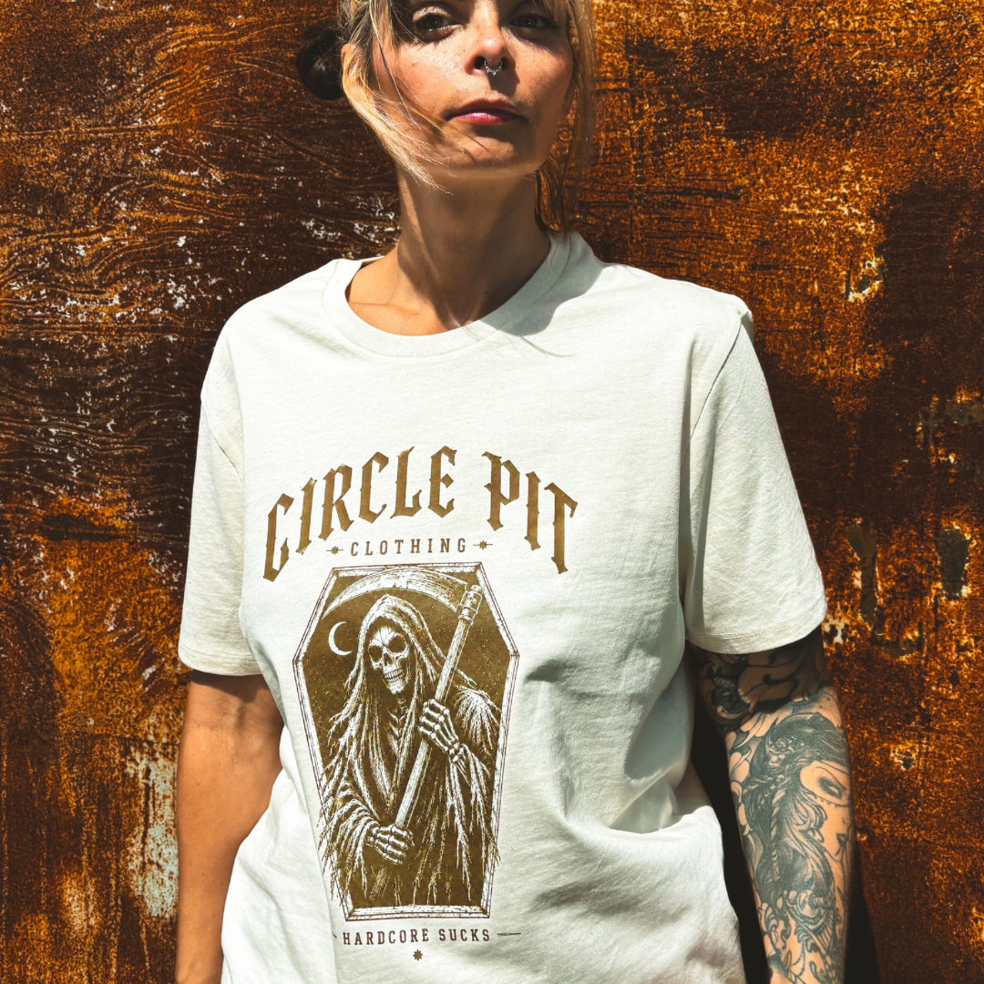 T-shirt Raw natural Unisexe "Hardcore sucks Logo"