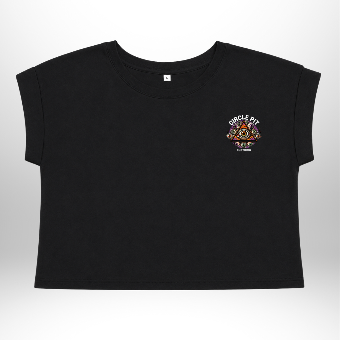 Crop-top noir "Eyes sight logo" (Bientôt dispo)