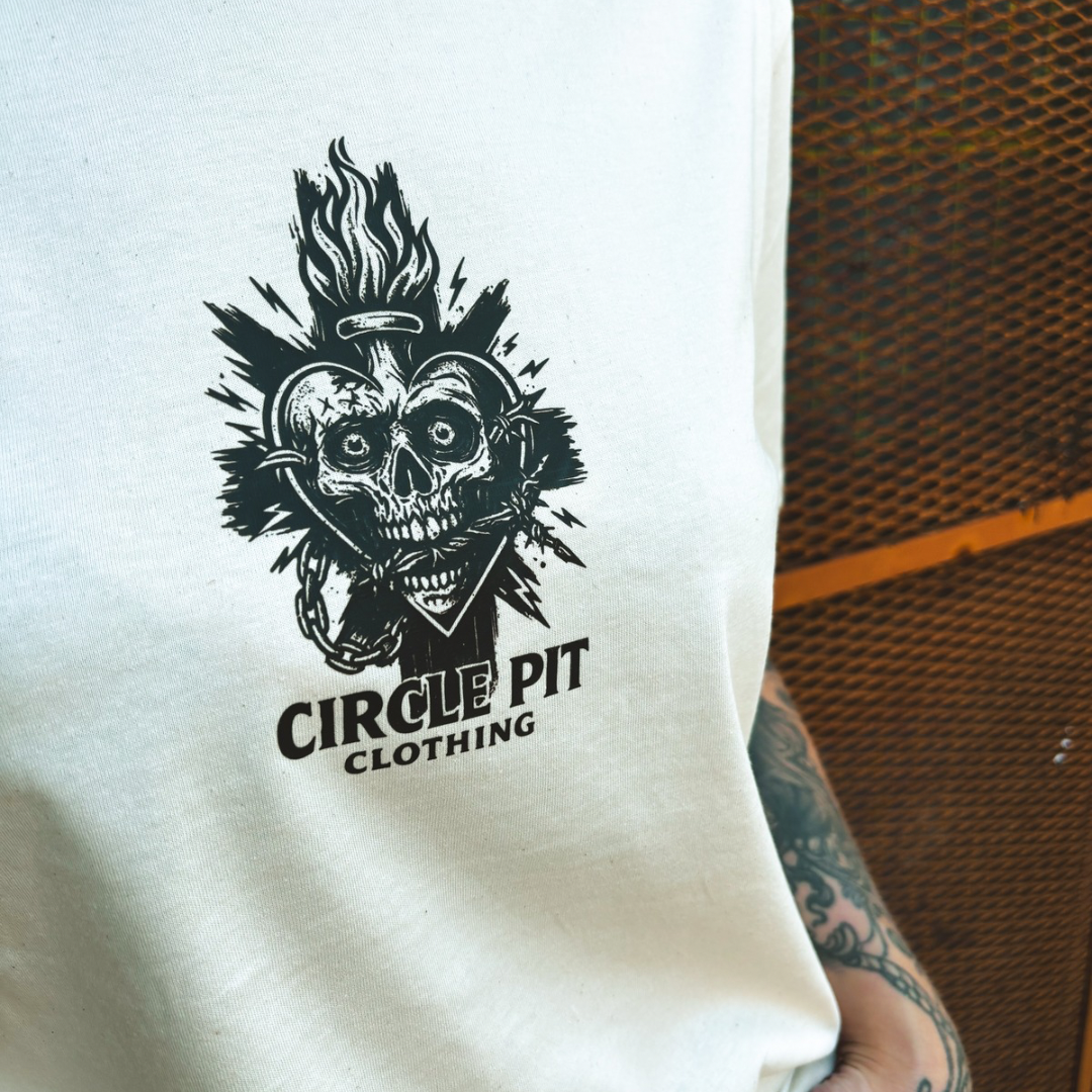 T-shirt noir unisexe  « Burning Skull logo »