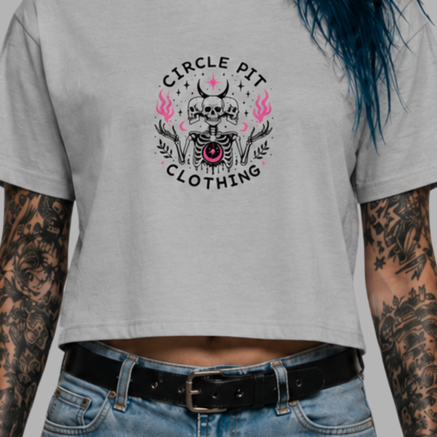 Crop Top « Skull Moon logo »
