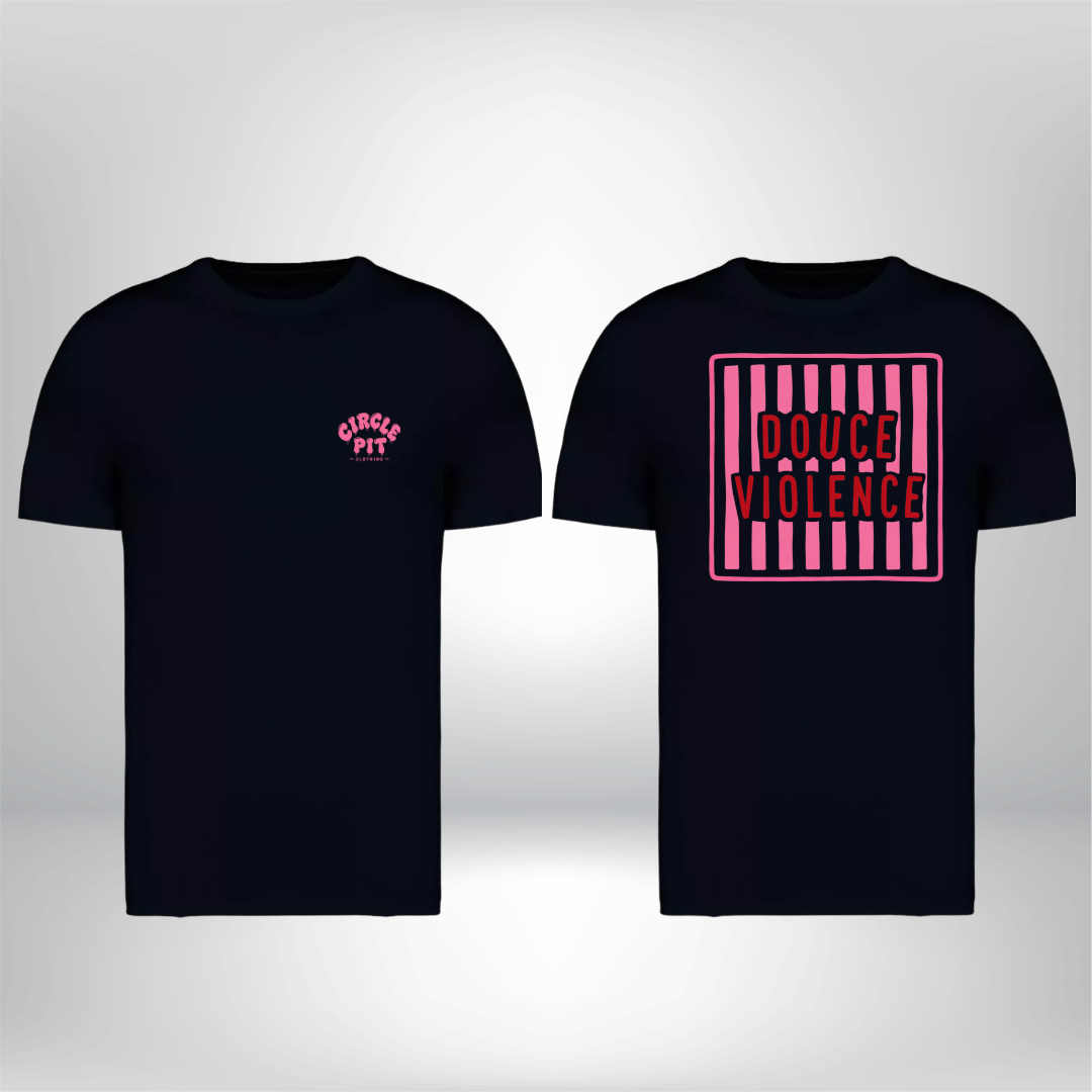 T-shirt noir unisexe  "Douce violence logo"
