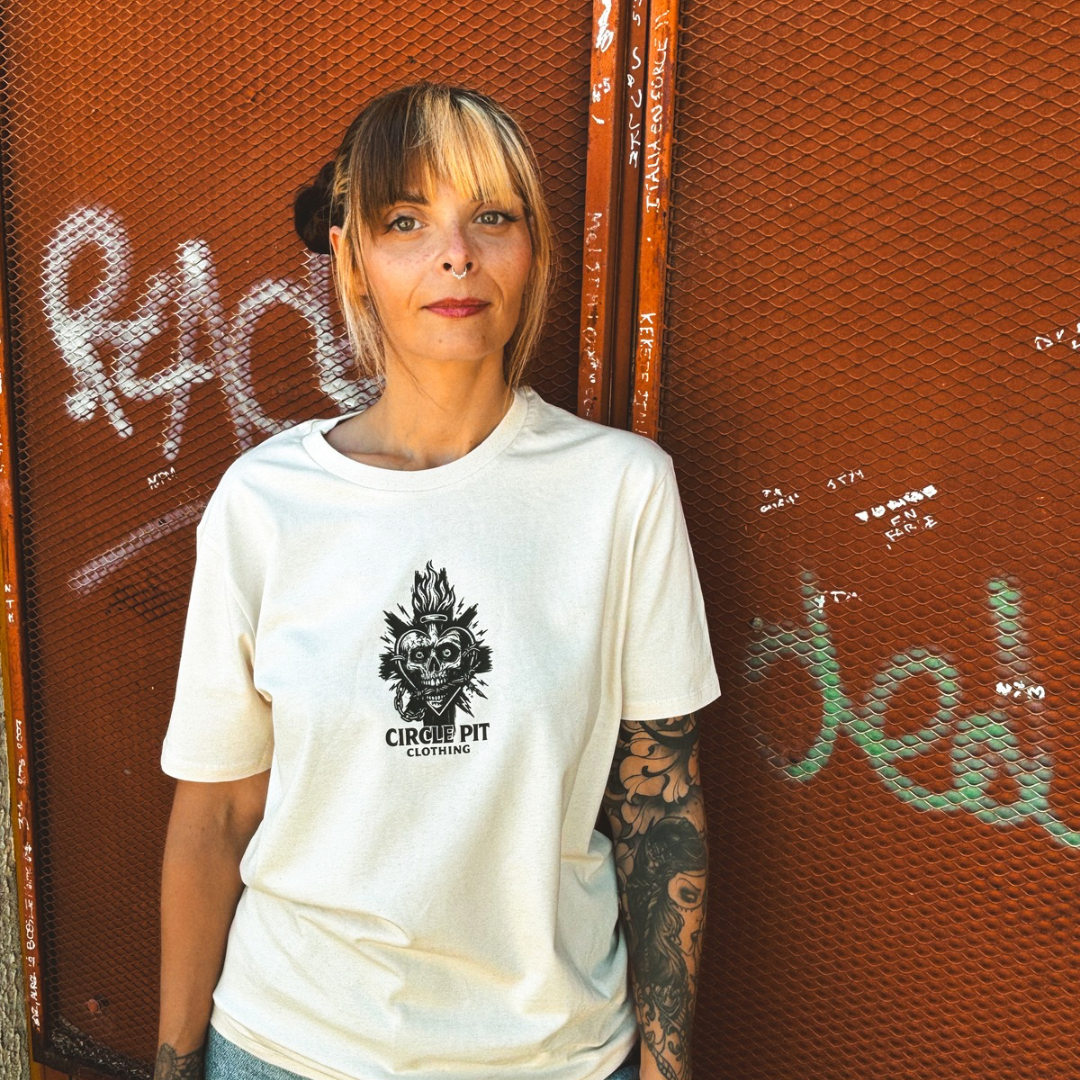 T-shirt noir unisexe  « Burning Skull logo »